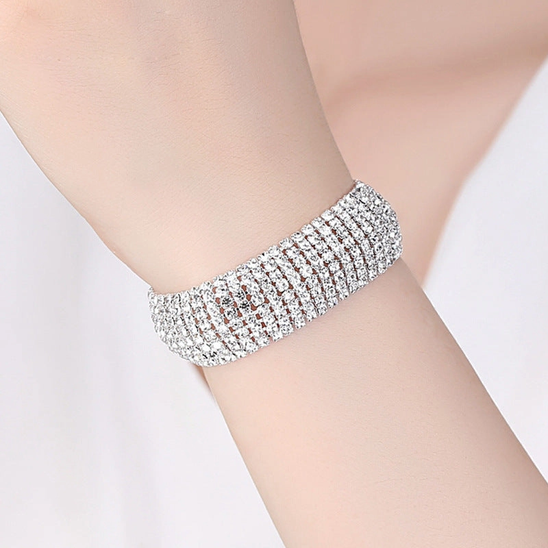 Wholesale 7 Rows Radian Diamond Bracelet
