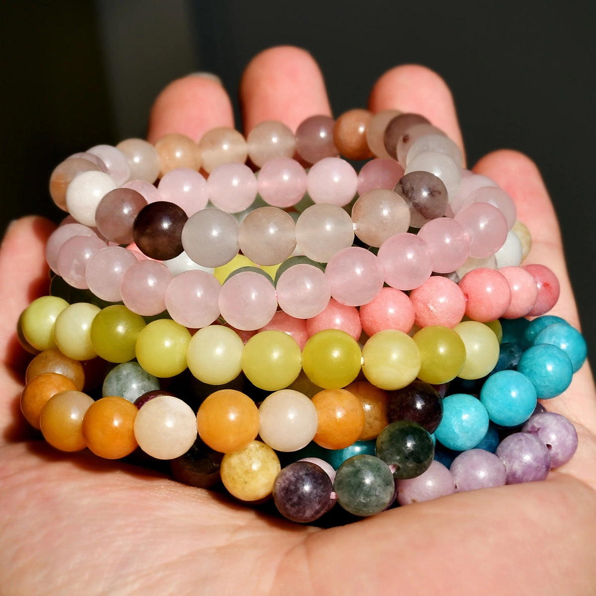 Wholesale  8mm colorful crystal beaded bracelet