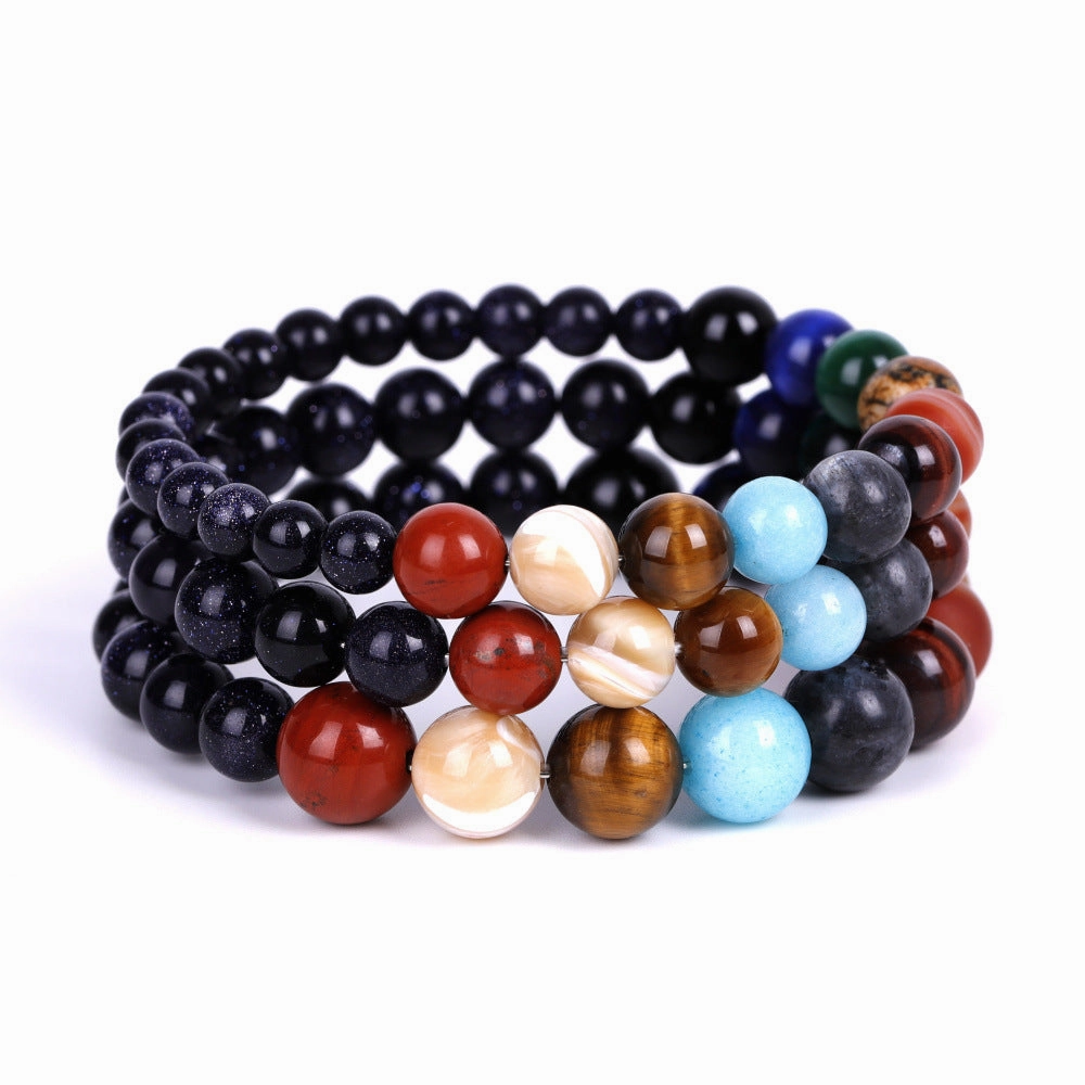 Wholesale 8mm Stone Eight Planets Bracelet Bracelet