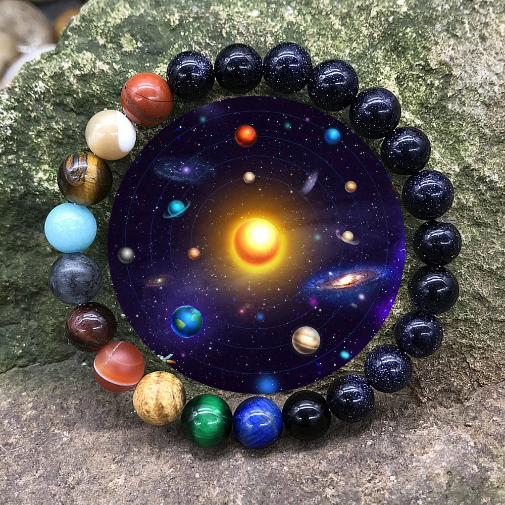 Wholesale 8mm Stone Eight Planets Bracelet Bracelet