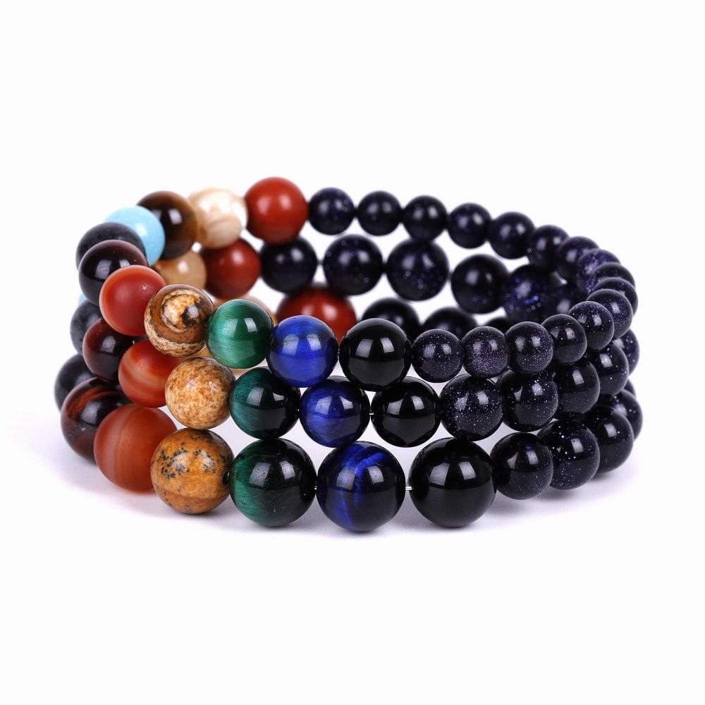 Wholesale 8mm Stone Eight Planets Bracelet Bracelet