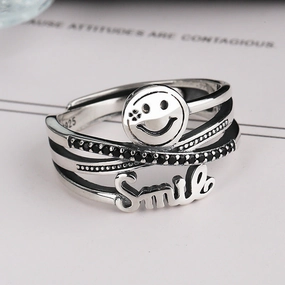 Wholesale 925 Silver Couple Fashion All-match Retro Valentine's Day Ring