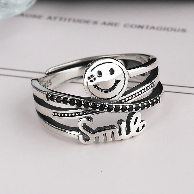 Wholesale 925 Silver Couple Fashion All-match Retro Valentine's Day Ring