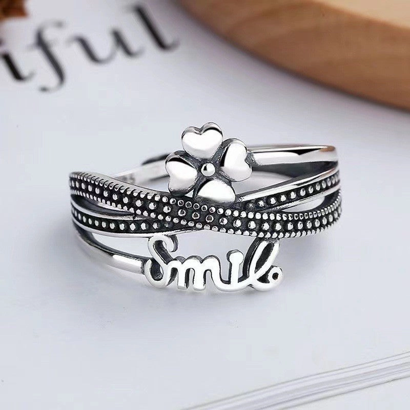 Wholesale 925 Silver Couple Fashion All-match Retro Valentine's Day Ring