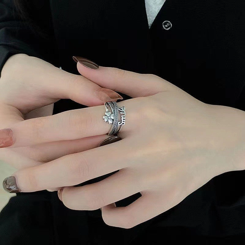 Wholesale 925 Silver Couple Fashion All-match Retro Valentine's Day Ring