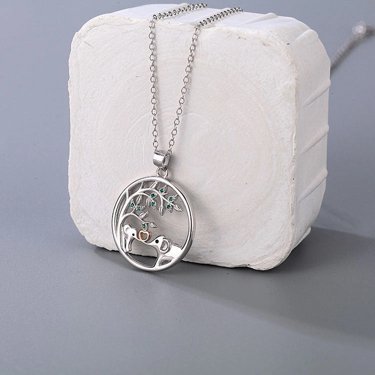 Wholesale 925 Silver Elephant Love Necklace
