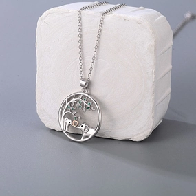 Wholesale 925 Silver Elephant Love Necklace