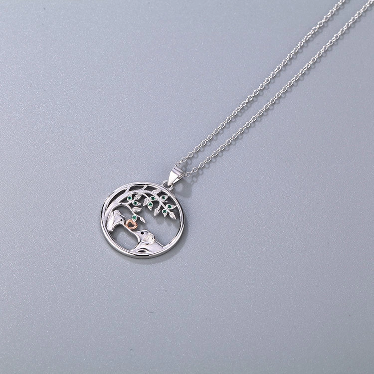 Wholesale 925 Silver Elephant Love Necklace
