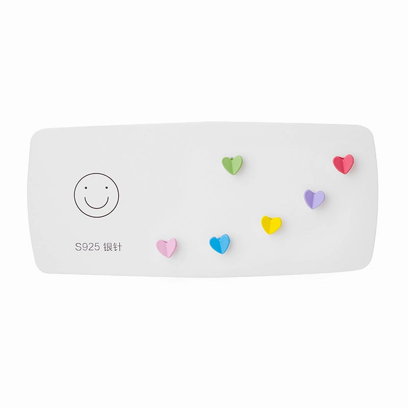 Wholesale 925 Silver Needle Colorful Small Daisy Flower Heart Alloy Earrings