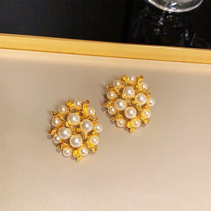 Wholesale 925 Silver Needle Crystal Flower Vintage Earrings