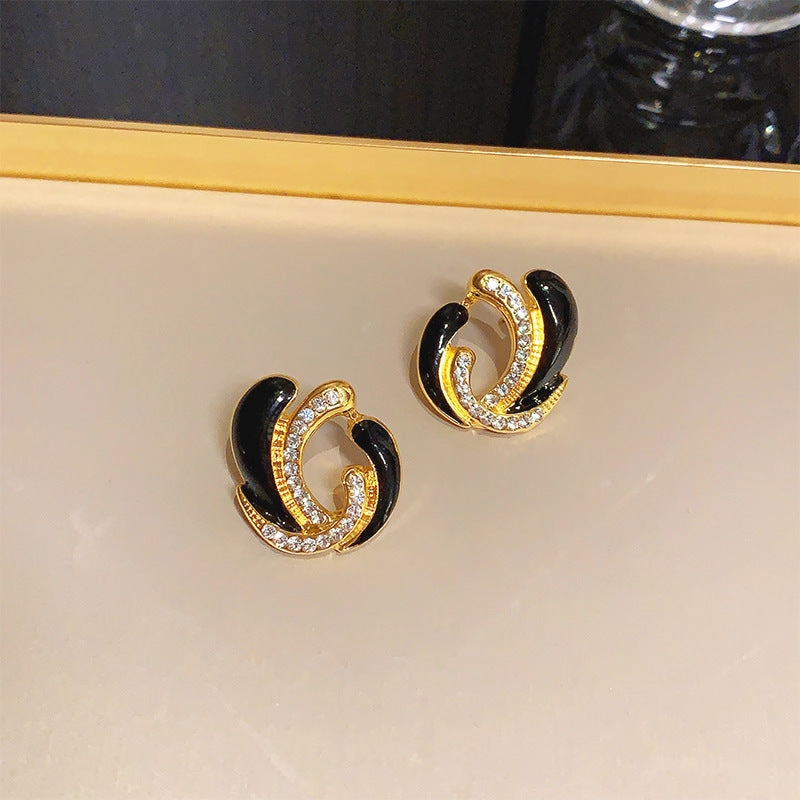 Wholesale 925 Silver Needle Crystal Flower Vintage Earrings