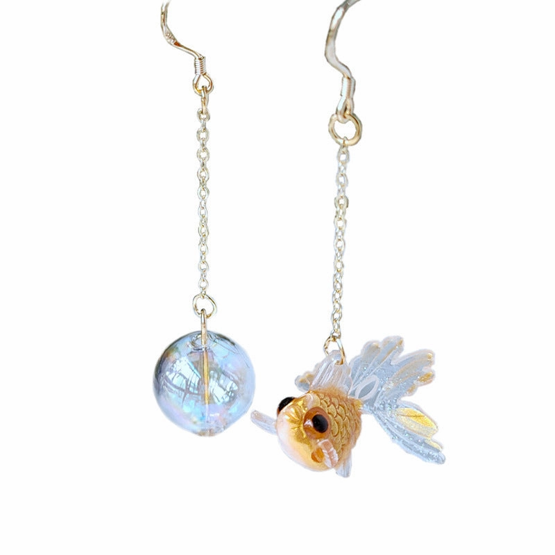 Wholesale 925 Silver Needle Goldfish Alloy Earrings