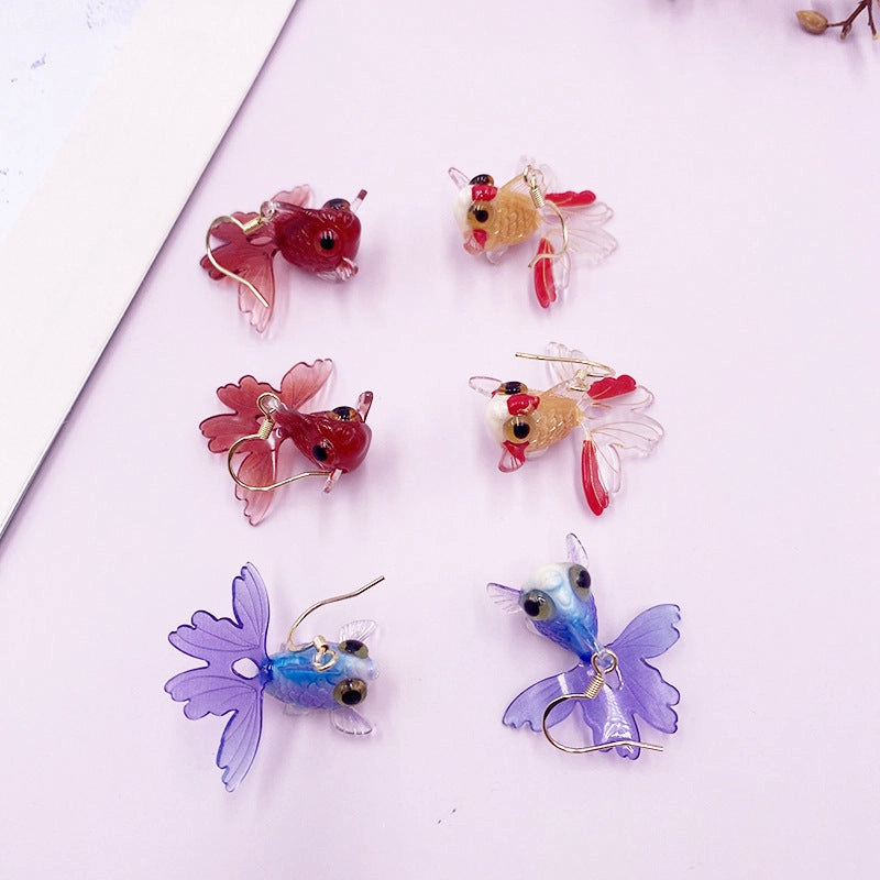 Wholesale 925 Silver Needle Goldfish Alloy Earrings
