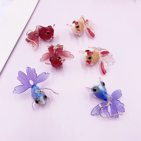 Wholesale 925 Silver Needle Goldfish Alloy Earrings