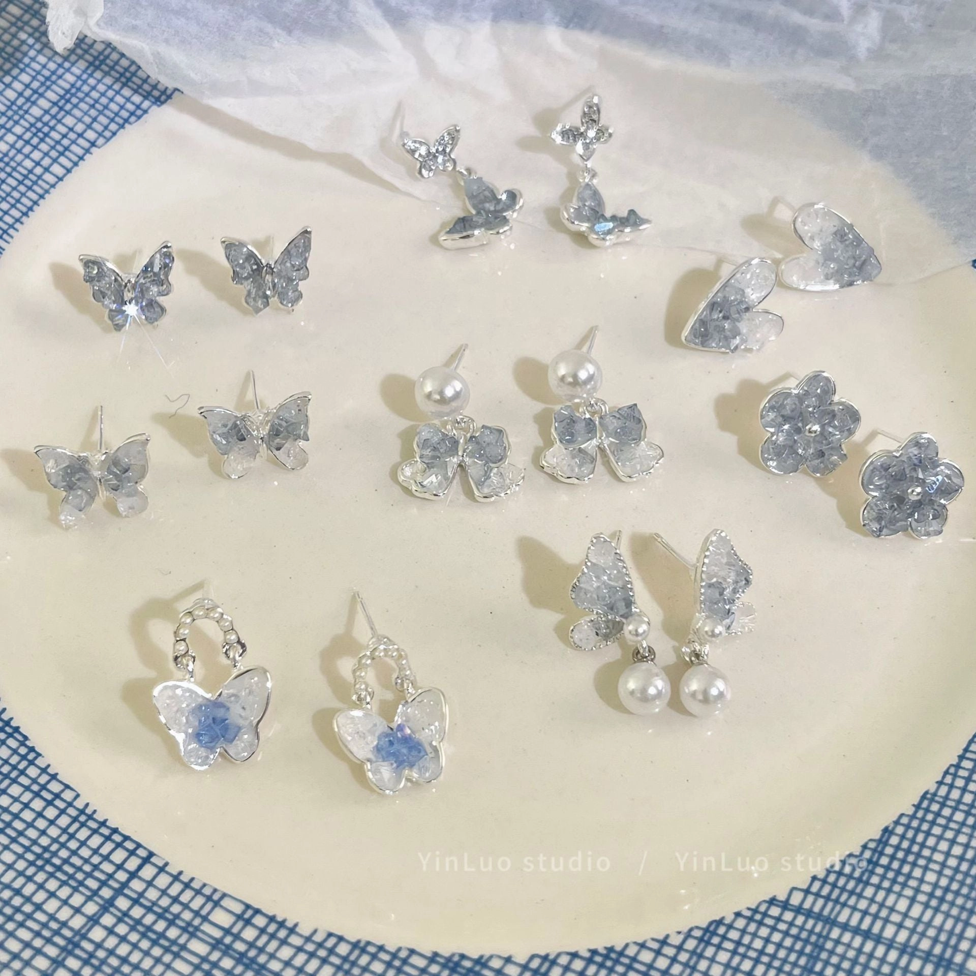 Wholesale 925 Silver Needle Ice Crystal Diamond Stud Earrings
