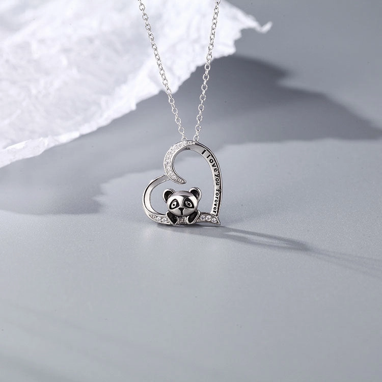 Wholesale 925 Silver Panda Necklace