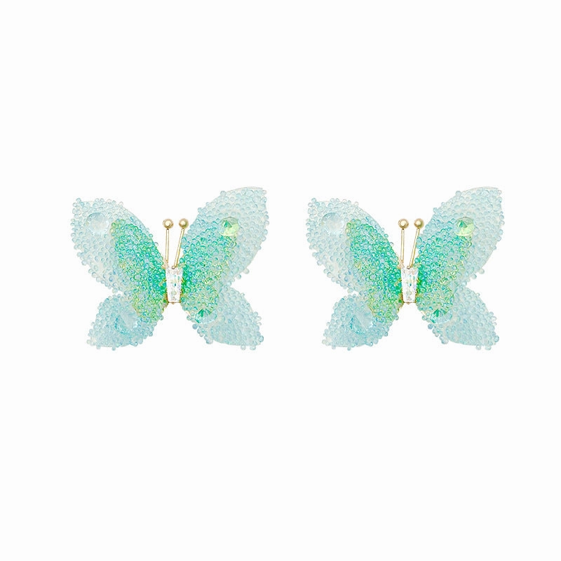 Wholesale 925 Silver Pin Butterfly Resin Earrings