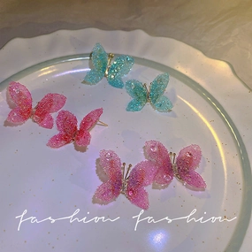 Wholesale 925 Silver Pin Butterfly Resin Earrings