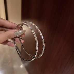 Wholesale 925 Silver Pin Diamond Single Row Alloy Earrings