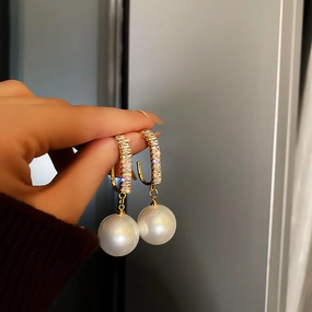 Wholesale 925 Silver Pin Vintage Earrings Pearl