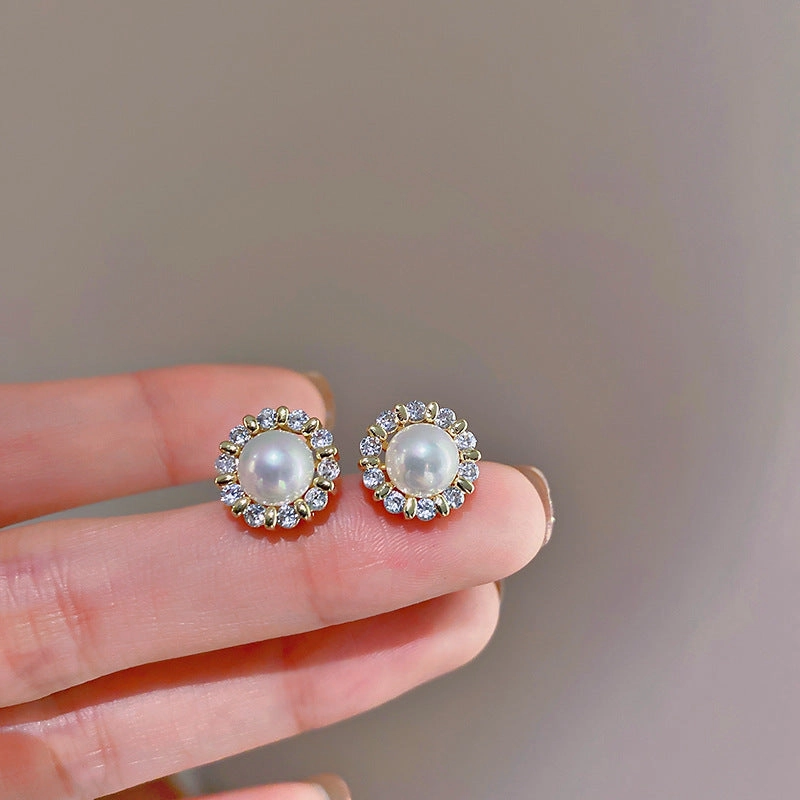 Wholesale 925 Silver Pin Vintage Earrings Pearl