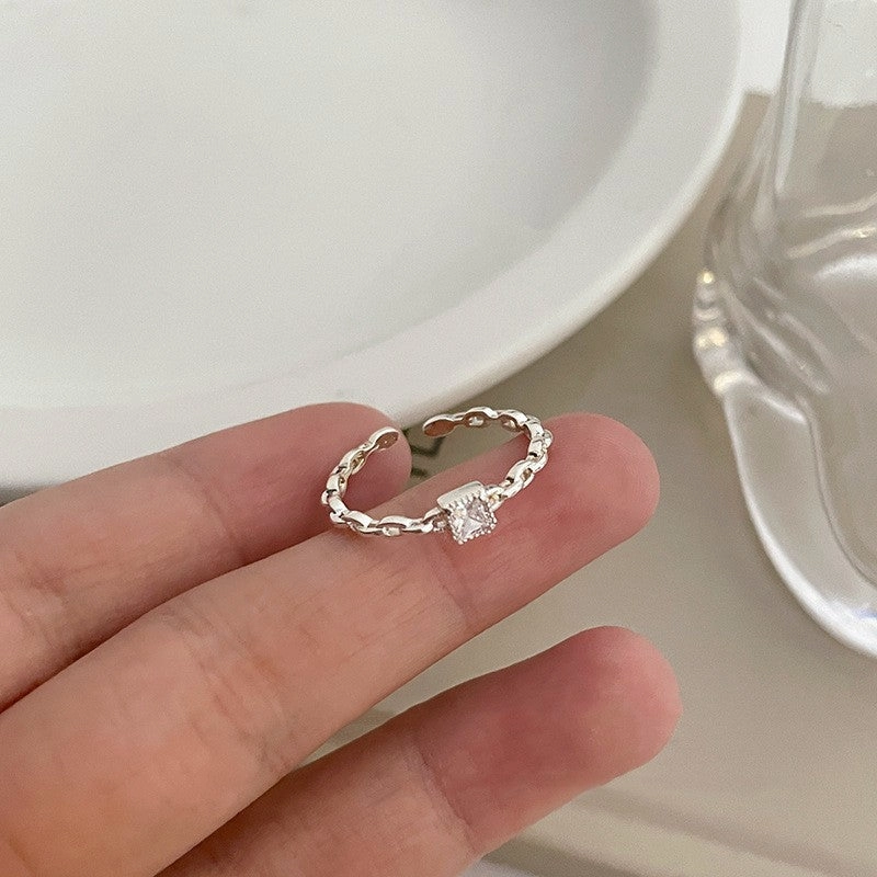 Wholesale 925 silver plate plain ring, high-end, versatile and adjustable opening
