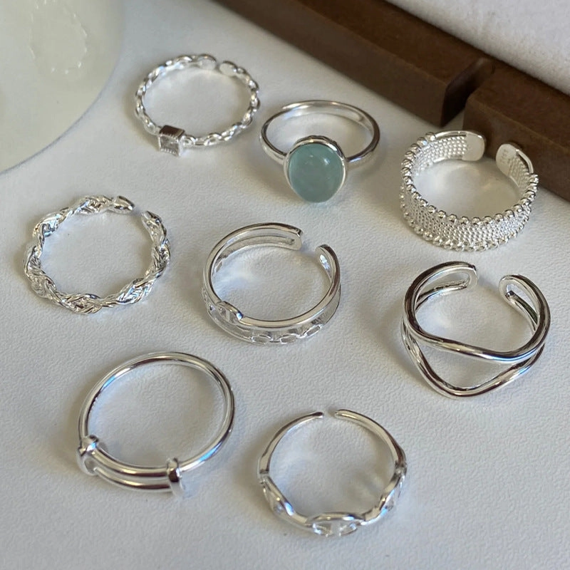 Wholesale 925 silver plate plain ring, high-end, versatile and adjustable opening