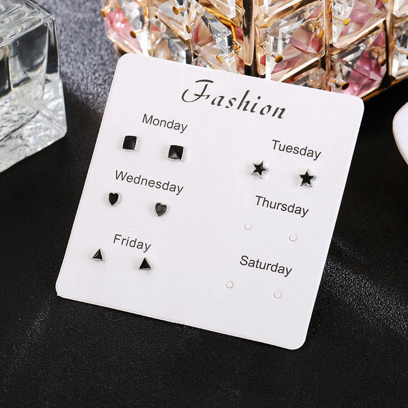 Wholesale 925 Silver Plated Needle Zircon Pearl Earrings Set