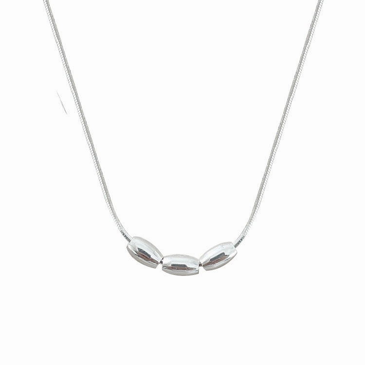 Wholesale 925 Silver Rice Grain Necklace