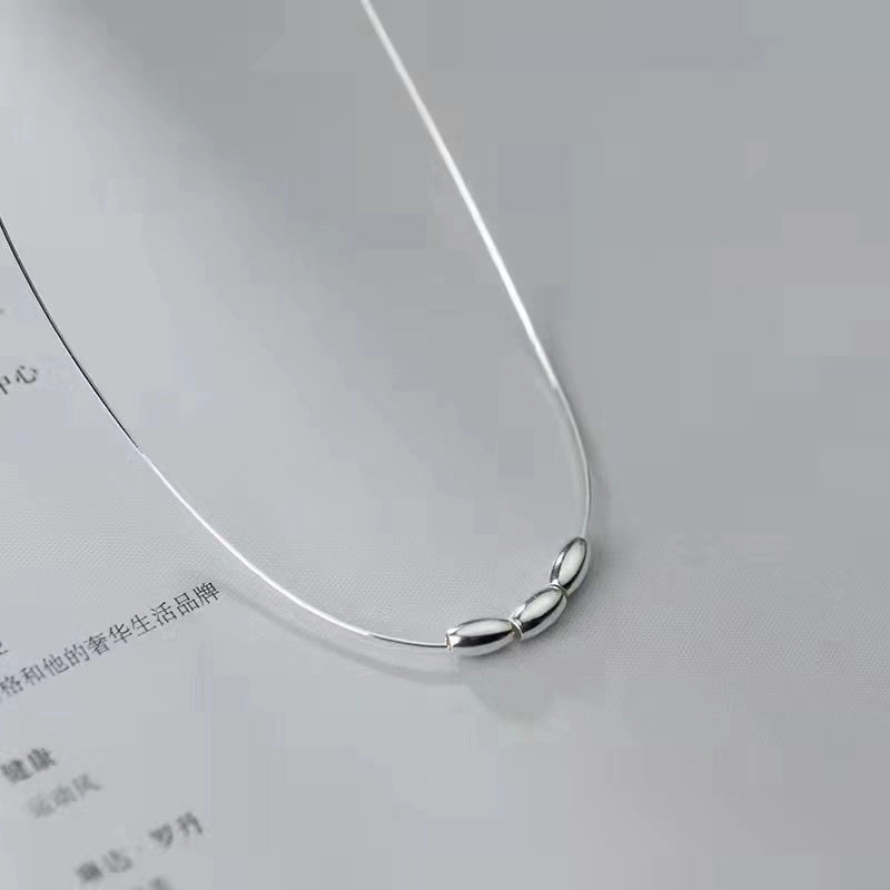 Wholesale 925 Silver Rice Grain Necklace