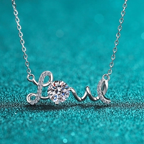 Wholesale 925 Sterling Silver 1 Carat Moissanite Necklace