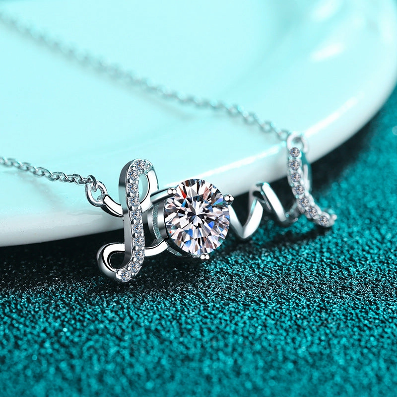 Wholesale 925 Sterling Silver 1 Carat Moissanite Necklace