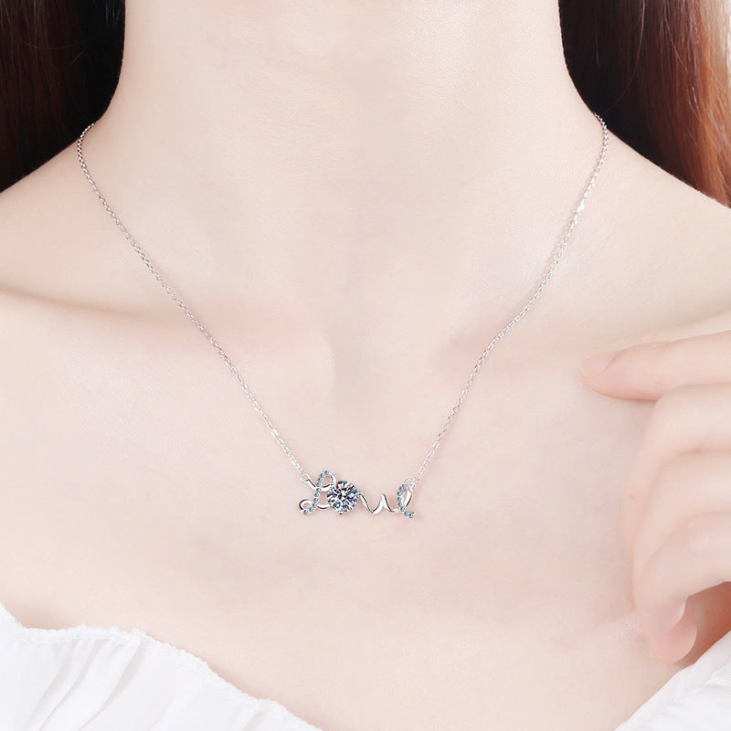 Wholesale 925 Sterling Silver 1 Carat Moissanite Necklace