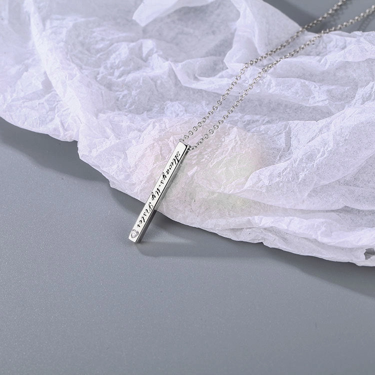 Wholesale 925 Sterling Silver Non Fading Pillar Necklace