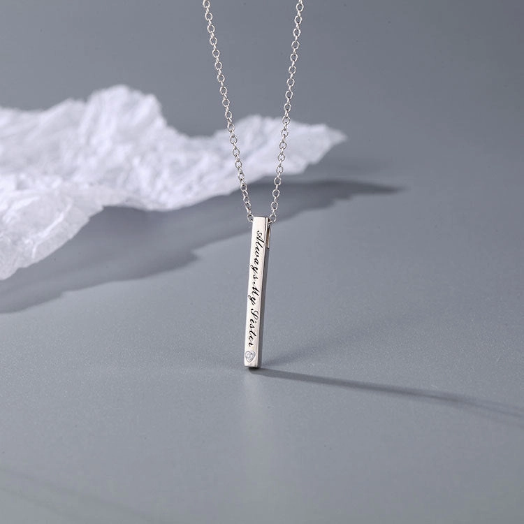 Wholesale 925 Sterling Silver Non Fading Pillar Necklace