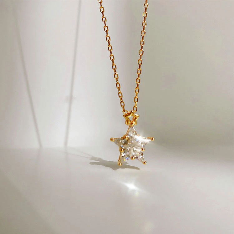 Wholesale 925 Sterling Silver Star Studded Diamond Necklace