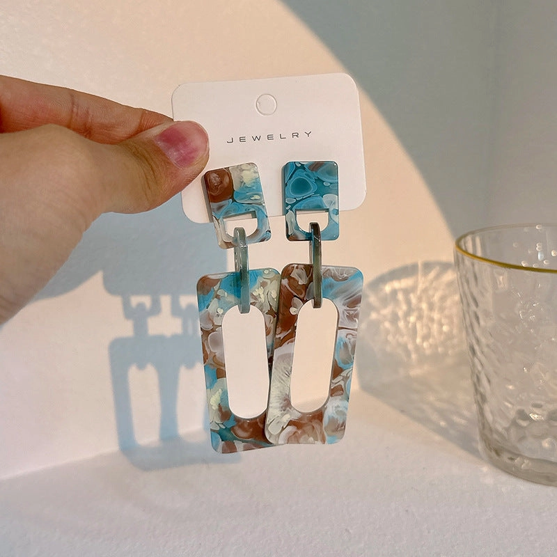 Wholesale Acetate Sheet Geometric Square Earrings