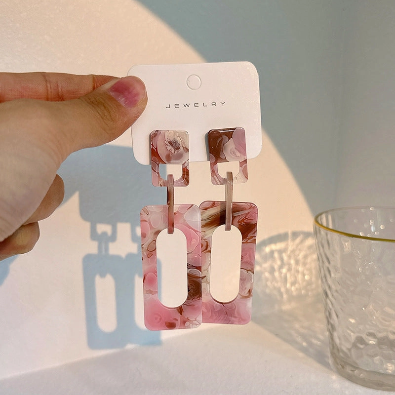Wholesale Acetate Sheet Geometric Square Earrings