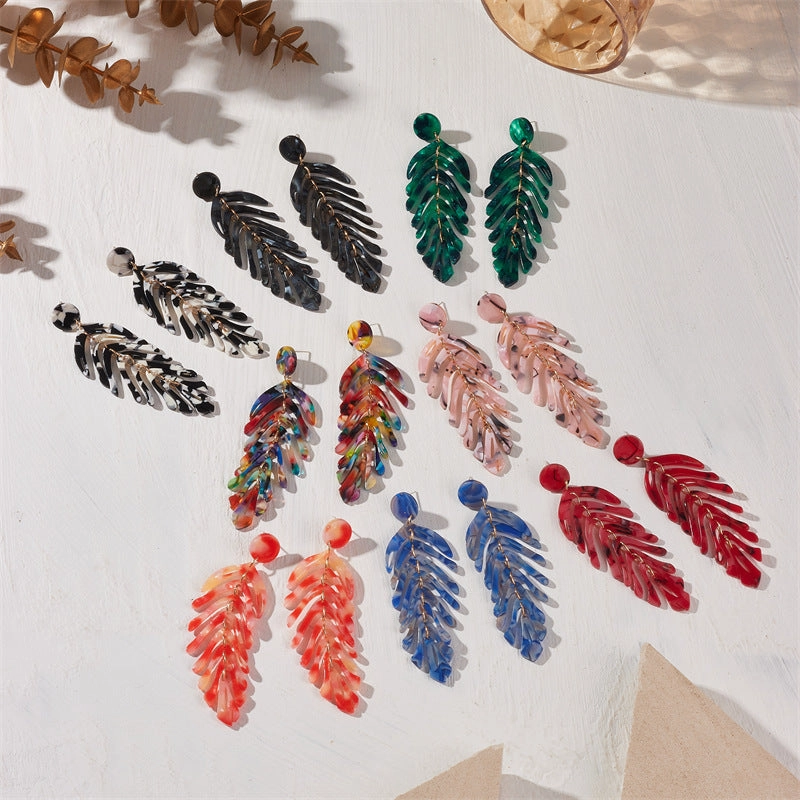 Wholesale Acrylic Acetate Sheet Leaf Earrings