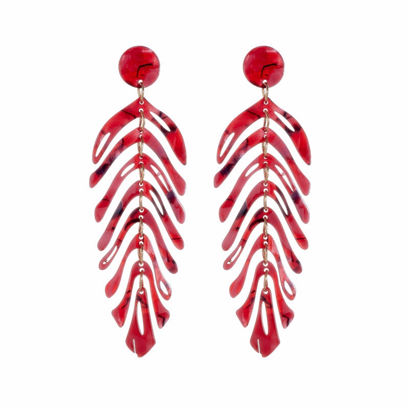 Wholesale Acrylic Acetate Sheet Leaf Earrings