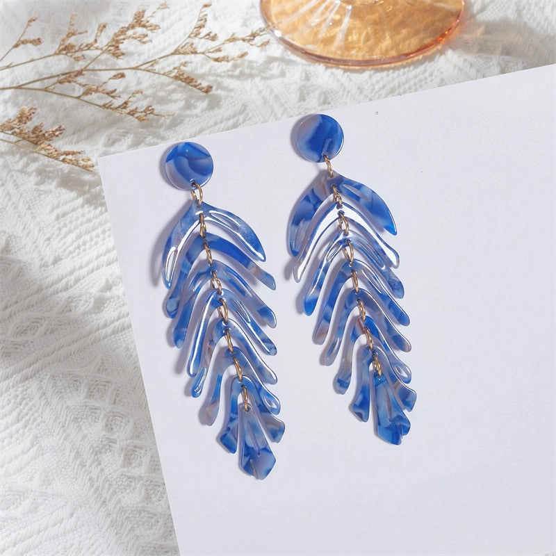 Wholesale Acrylic Acetate Sheet Leaf Earrings