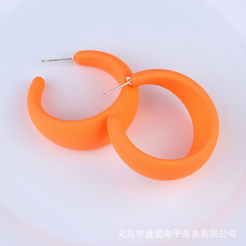 Wholesale Acrylic Baked Paint C-ring Geometric Earrings