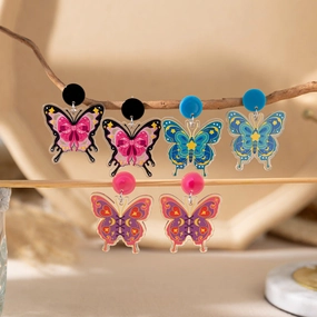 Wholesale Acrylic Butterfly Earrings