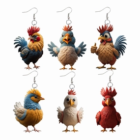 Wholesale acrylic creative rooster earrings