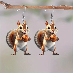 Wholesale Acrylic Cute Acorn Squirrel Earrings
