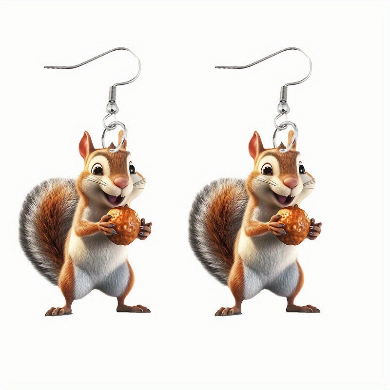 Wholesale Acrylic Cute Acorn Squirrel Earrings