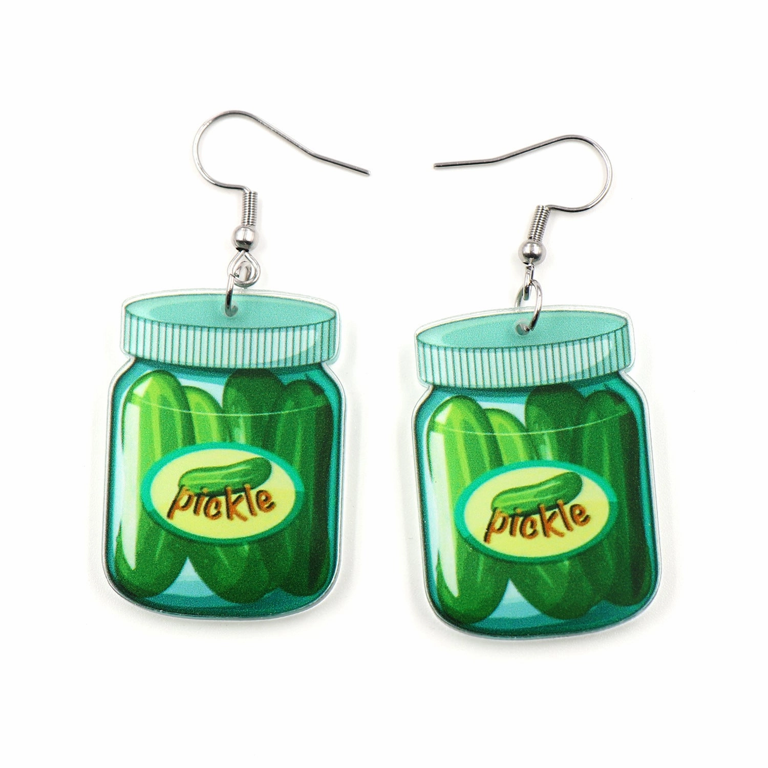 Wholesale Acrylic Cute Vegetable Cucumber Pickled Cucumber Earrings