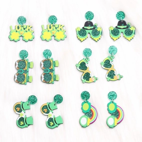 Wholesale Acrylic Earrings St. Patrick's Beer Festival Sunglasses Element Earrings