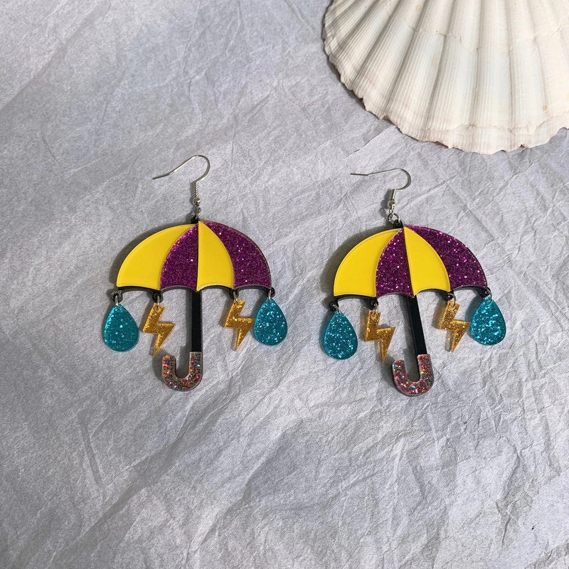 Wholesale Acrylic Earrings Umbrella Cloud Lightning