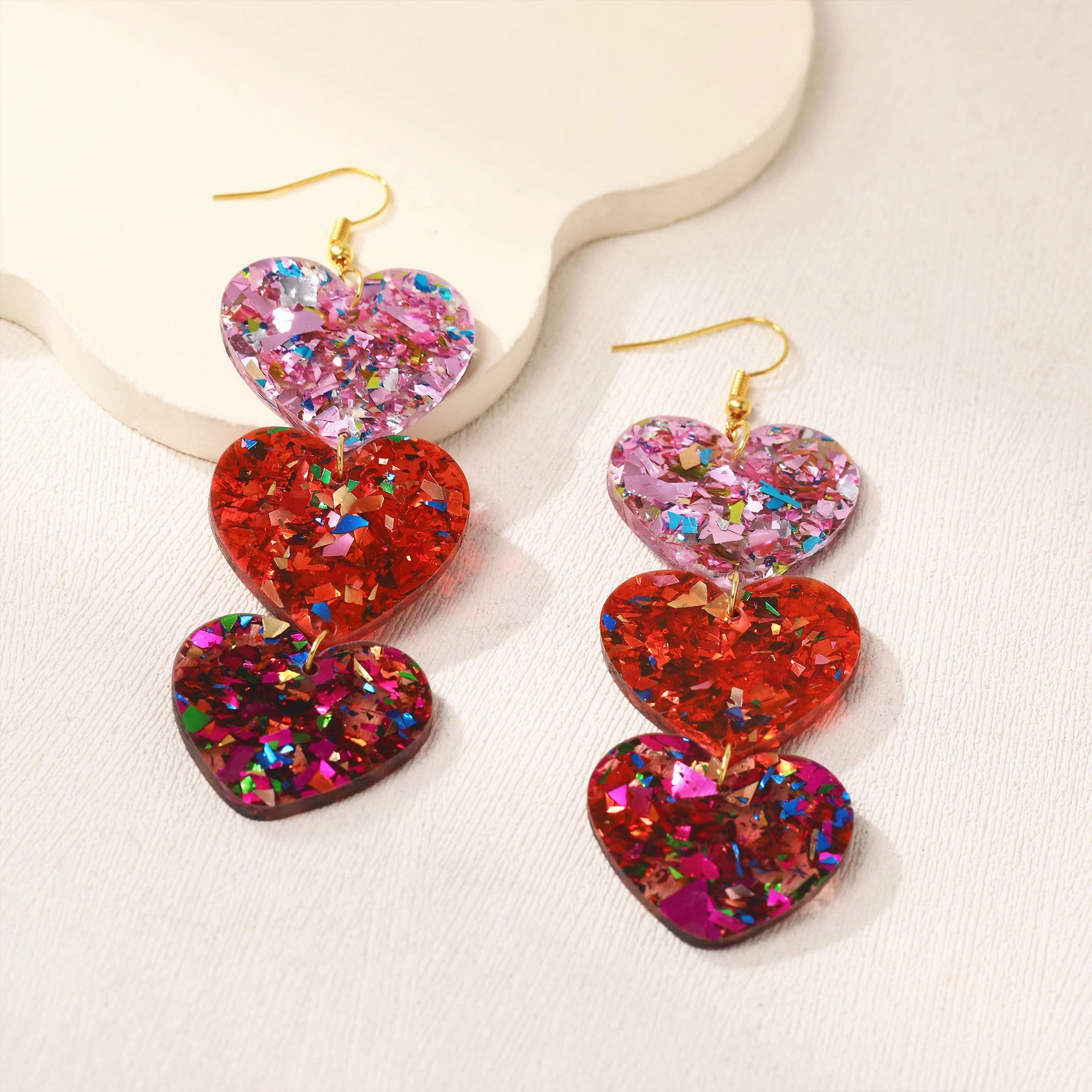 Wholesale Acrylic Earrings Valentine's Day Heart Earrings